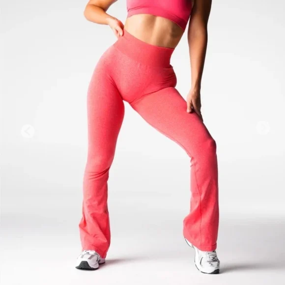 NVGTN Candy Apple High-Waist Flare Leggings - Picture 1 of 4